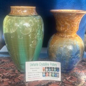 2 Uwharrie Crystalline Pottery Vases